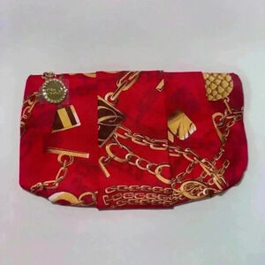 NWOT! Estee Lauder Red & Gold Makeup Bag